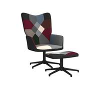 Chaise de relaxation avec repose-pied Patchwork Tissu