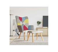 vidaXL Chaise de relaxation Patchwork en tissu avec repose-pied
