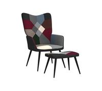 Chaise de relaxation avec repose-pied Patchwork Tissu