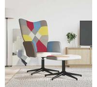 Vidaxl Chaise De Relaxation Avec Repose-Pied Patchwork Tissu Multicolore