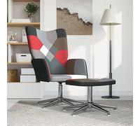 vidaXL Chaise de relaxation avec repose-pied tissu patchwork multicolore G