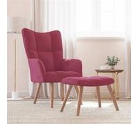 vidaXL Chaise de relaxation Fauteuil de détente avec repose-pied Velours Rouge bordeaux