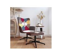 Chaise de Relaxation avec Repose-pied Siège de Relaxation Chaise de Détente Fauteuil de Salon Salle de Séjour Salon Patchwork Tissu