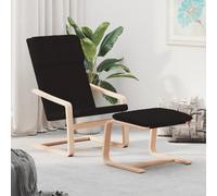 Relaxstoel met voetenbank stof zwart3154416