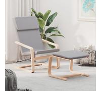 vidaXL Chaise de relaxation avec repose-pied, tissu gris clair