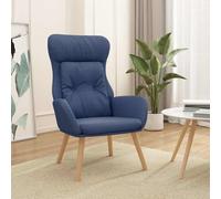 Chaise de relaxation avec repose pied Bleu Tissu