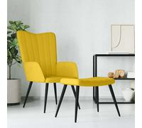 vidaXL Chaise de relaxation avec repose-pied Velours Jaune moutarde