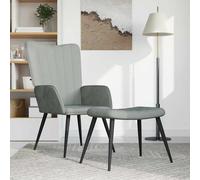 Chaise de Relaxation avec Repose-pied Vert Foncé Velours Fauteuil vidaXL