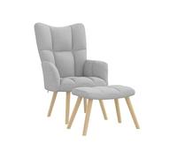 Chaise de relaxation avec repose-pieds gris nuage tissu, chaise, fauteuil relax, fauteuil relax en tissu, chaise de 4016777