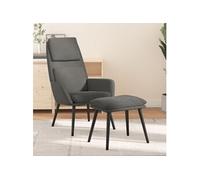 Chaise de relaxation avec tabouret Gris clair Tissu