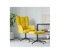 Chaise de Relaxation avec Repose-pied Fauteuil de Détente Siège de Relaxation Chaise de Détente Salon Salle de Séjour Jaune Moutarde Velours