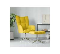 Vidaxl Chaise De Relaxation Avec Repose-Pied Jaune Moutarde Velours Jaune