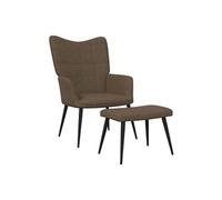 vidaXL Chaise de relaxation et tabouret 62x68,5x96 cm Marron Tissu Marron
