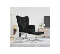 Chaise de Relaxation avec Repose-pied Fauteuil de Détente Siège de Relaxation Chaise de Détente Salon Salle de Séjour Noir Velours