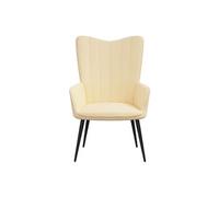 vidaXL Chaise de relaxation Blanc crème Velours Crème G