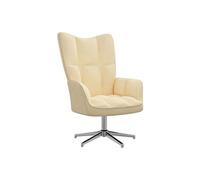 vidaXL Chaise de relaxation Blanc crème Velours