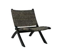 Chaise de Relaxation Chaise Relaxante Chaise de Salon Chaise de Chambre à Coucher Salle de Séjour Maison Noir Rotin Naturel Kubu Bois d'Acajou