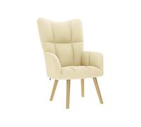 Chaise de relaxation avec repose-pied Crème Tissu chaise fauteuil relax vidaXL