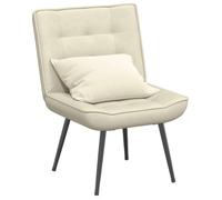 Chaise de relaxation - Crème - Velours - 1 place - Design contemporain