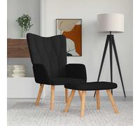 Chaise de Relaxation et Tabouret Gris Clair Tissu Fauteuil Repose-pied vidaXL