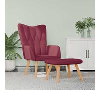 Chaise de Relaxation et Tabouret Gris Clair Tissu Fauteuil Repose-pied vidaXL