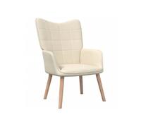 Chaise de Relaxation Fauteuil à Dîner Chaise de Salle à Manger Sièges de Cuisine Maison Intérieur 61,5x69x95,5 cm Crème Tissu