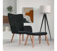 vidaXL Fauteuil de relaxation en velours noir