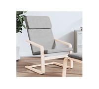 vidaXL Chaise de Relaxation, Fauteuil avec Coussin, Siège Rembourrée, Meuble de Salon Salle de Séjour Intérieur, Moderne, Gris Clair Tissu