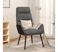Chaise de Relaxation Gris Foncé Tissu Fauteuil Siège Salle de Séjour vidaXL