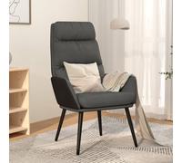 Chaise de Relaxation Gris Foncé Tissu Fauteuil Siège Salle de Séjour vidaXL