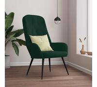 Relaxstoel met voetenbank fluweel donkergroen3097621