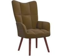 Chaise de relaxation Marron Velours Brun G