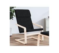 vidaXL Chaise de relaxation Fauteuil de détente avec coussin siège rembourré moderne Noir tissu