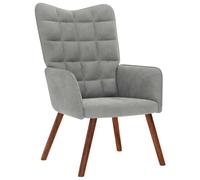 Relaxstoel met voetenbank velours gris clair