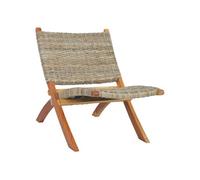Chaise de relaxation Rotin naturel kubu et bois d'acajou