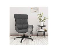 Chaise de Relaxation Tissu Gris Foncé Siège Salle de Séjour Fauteuil vidaXL