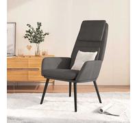 vidaXL Relaxstoel met voetenbank stof donkergrijs3097769 Gris foncé G