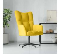 Chaise de Relaxation Tournante 360° en Velours Jaune Moutarde, Fauteuil Moderne Confortable pour Salon et Bureau, Siège Pivotant avec Accoudoirs et Rembourrage Mousse Épaisse, Design Élégant