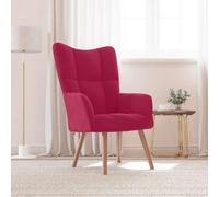 Chaise de relaxation Velours Rouge Bordeaux, Fauteuil Accueil Salon Canapé avec Accoudoirs, Confortable Siège pour Lecture Détente, Assemblage Facile, Stable pour Bureau 95. 5 110 kg Capacité