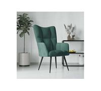 vidaXL Chaise de Relaxation Fauteuil de Détente Siège de Relaxation Chaise de Détente Salon Salle de Séjour Intérieur Vert Foncé Velours