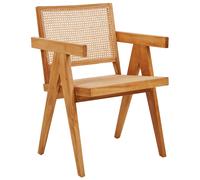 Chaise de Repas à Tresse Viennoise en Bois d'Acajou Clair et Rotin Clair We