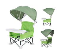 Chaise de restauration de siège de booster bébé pliable, camping de voyages à haute teneur en camping pour bébés et tout-petits avec une verrière et un plateau amovible pour intérieure/extérieure