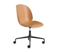 GUBI Chaise de bureau Beetle Meeting Chair Amber brown-black