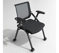 Chaise de réunion pivotante pliable avec bras de tablette for bloc-notes fixe, siège rembourré, chaise de bureau empilable for réception, centre de conférence, salle de formation, salle de classe