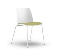 Chaise de réunion & visiteur Aria polypropylène assise tapissée piètement métal ? Blanc