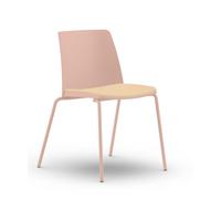 Chaise de réunion & visiteur Aria polypropylène assise tapissée piètement métal ? Rose