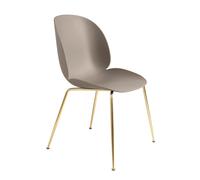 GUBI Beetle Chaise de Table de Salle à Manger Base Conique Laiton Semi Mat/ Nouveau Beige