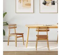 vidaXL Chaise de salle à manger 2 pcs Naturel et clair Bois Massif