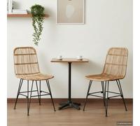 Chaise de salle à manger 2 pc Rattan et Acier Sièges d'intérieur vidaXL vidaXL