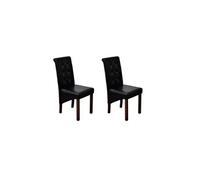 vidaXL Chaises de salle à manger 2 pcs Similicuir Noir